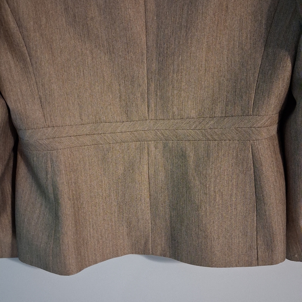 Beige Herringbone Blazer Womens Size 18 - Picture 7 of 8